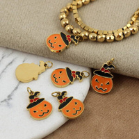 Zawieszka dynia stal szlachetna pozłacana PVD emaliowana 14x10mm