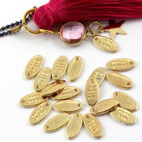 Zawieszka złota owal Hand Made 11x5mm