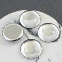 Kaboszon szklany Crystal - Silver Foiled moneta 20mm