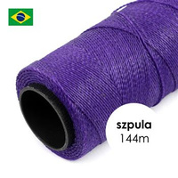 Sznurek do makramy brazylijski woskowany Neon Purple 1mm [szpula 144m]