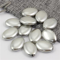 Koralik szklany velvet owal srebrny 20x14mm