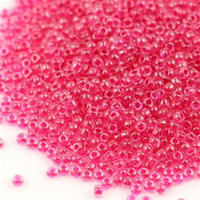 Toho Round 11/0 Inside-Color Crystal/Fuchsia-Lined [10g]