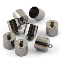 Tulejka do wklejania metalowa prosta czarna 11,5mm [4szt]