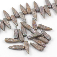 Bird Feather Beads Beige Nebula 5x17mm [6szt]
