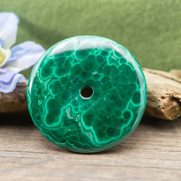 Zawieszka malachit naturalny donut 44mm