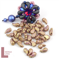 ZoliDuo (Left) 5x8mm Alabaster Lila Gold Luster [10szt]