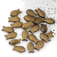 Szklane fish beads złote 15x8mm