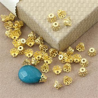 Tulejka metalowa ażurowa złota 6x5mm [40szt]