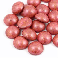 Kaboszon szklany Opaque Rose Spotted 14mm