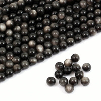 Obsydian srebrny kula gładka 6mm