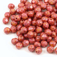 Fire Polish 6mm Alabaster Rose Spotted [20szt]