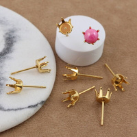 Sztyft koszyczek do kuli 6mm stal szlachetna pozłacana [para]