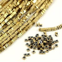Hematyt dysk heishi 2x1mm LIGHT GOLD [1/2 sznura - 200szt]