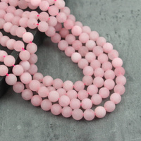 Kwarc różowy kula gładka 8mm mat [sznur 38cm]