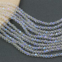 Kryształek szklany oponka fasetowana crystal AB 4x3mm [sznur 44cm]