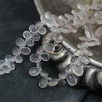Kwarc różowy łezka briolette fasetowana 7x5mm [6szt]