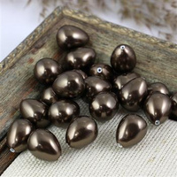 Perła seashell kropla brązowa 18x14mm