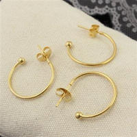 Bigle sztyfty koła z kulką stal szlachetna pozłacana PVD 20mm [para]