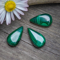 Kaboszon malachit naturalny 17x10mm [ze skazą]