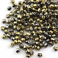 Fire Polish 4mm Crystal California Graphite [20szt]