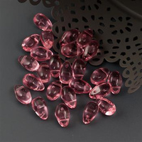 Kropla szklana jasny róż 11x7mm [6szt]