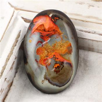 Agat zawieszka owal pomarańczowy 54x36mm