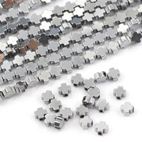 Hematyt srebrny krzyżyk 4mm [10szt]