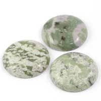 Kaboszon jaspis zielony moneta 35mm