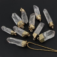 Zawieszka kryształ górski sopel w okuciu 28-60mm