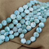 Larimar moneta gładka 10mm
