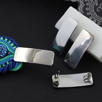 Bigle sztyfty do kolczyków z szerokim przodem stal szlachetna [para]