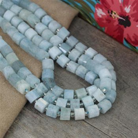 Akwamaryn wałek fasetowany 8x6mm