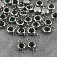 Stal szlachetna łącznik w oprawie SR dark green 6mm