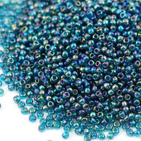 Toho Round 11/0 Transparent-Rainbow Teal [10g]