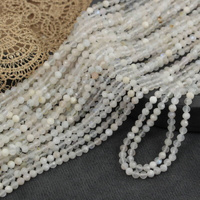 Kamień księżycowy kula fasetowana 3mm [sznur 38cm]