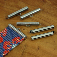 Końcówka do bransolet wsuwana SLIDE srebrna stal szlachetna 25mm