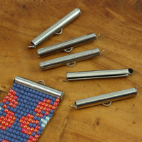 Końcówka do bransolet wsuwana SLIDE srebrna stal szlachetna 30mm