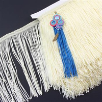 Frędzle na taśmie kremowe 15x50cm