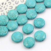 Howlit turkusowy moneta gładka 20mm