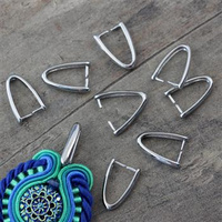 Krawatka metalowa srebrna gładka 15mm