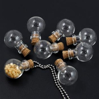 Zawieszka szklana butelka z korkiem 30x20mm