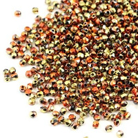 Fire Polish 2mm Jet California Gold Rush [80szt]