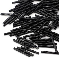 Preciosa Bugle Twisted Opaque Jet 25mm [20szt]