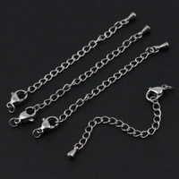 Zapięcie przedłużka z karabińczykiem stal szlachetna 5cm