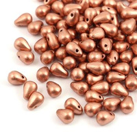 Teardrops Beads Metallic Copper 6x4mm [20szt]