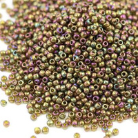 Toho Round 11/0 Gold-Lustered Dk Topaz [10g]