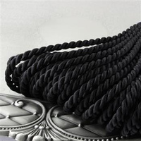 Sznurek skręcany czarny 4mm Pega [1 metr]