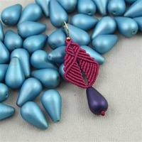 Drop Beads Velvet Ice Blue 18x11mm [4szt]