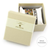 Pudełko ozdobne z poduszką kremowe "CROWN" 9x9x6cm