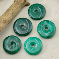 Zawieszka malachit naturalny donut 28-30mm [ze skazą]